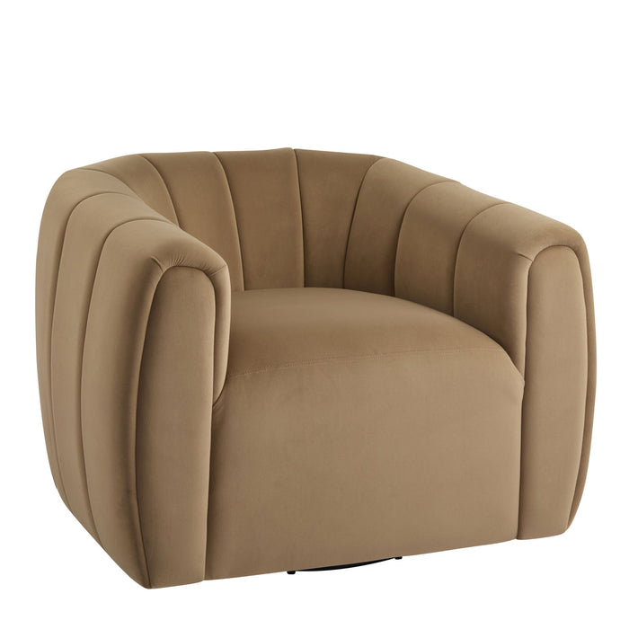 Serenizia - Upholstered Swivel Chair With Channel Tufted