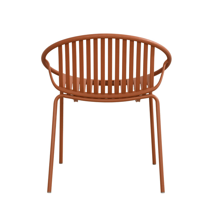 Stackable Outdoor Chairs With Breathable Plastic Backrest (Set of 2)