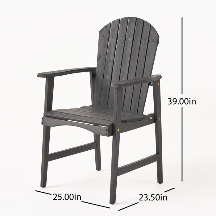Outdoor Weather Resistant Acacia Wood Adirondack Dining Chairs (Set of 2)