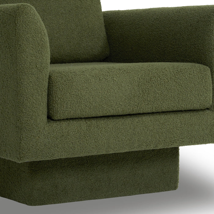 360° Modern Swivel Accent Chair Round Armchair, Thick Padded Single Lounge Sofa Upholstered Comfy