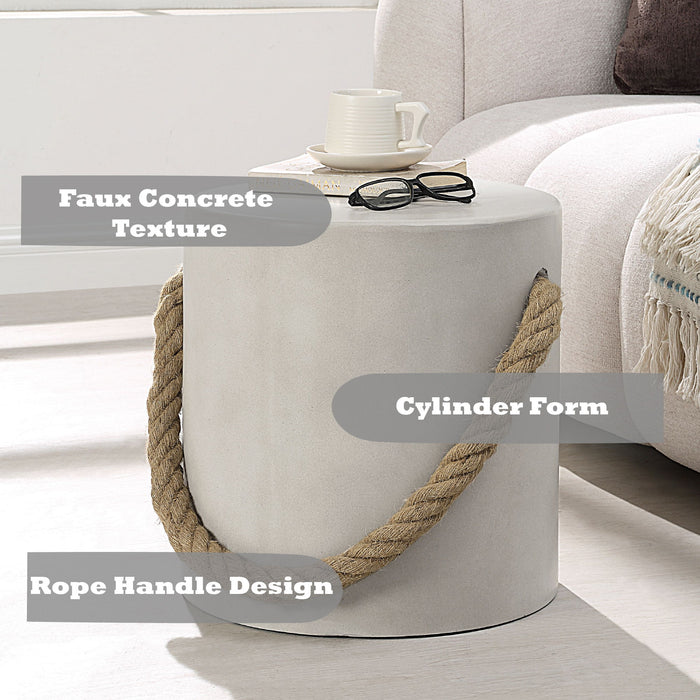 Gene - Fiber Concrete Accent Table - Gray