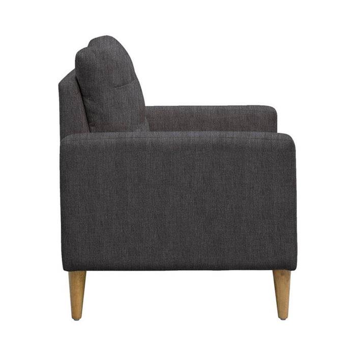 Tufted Back Accent Chair With Track Arm Silhouette - Gray