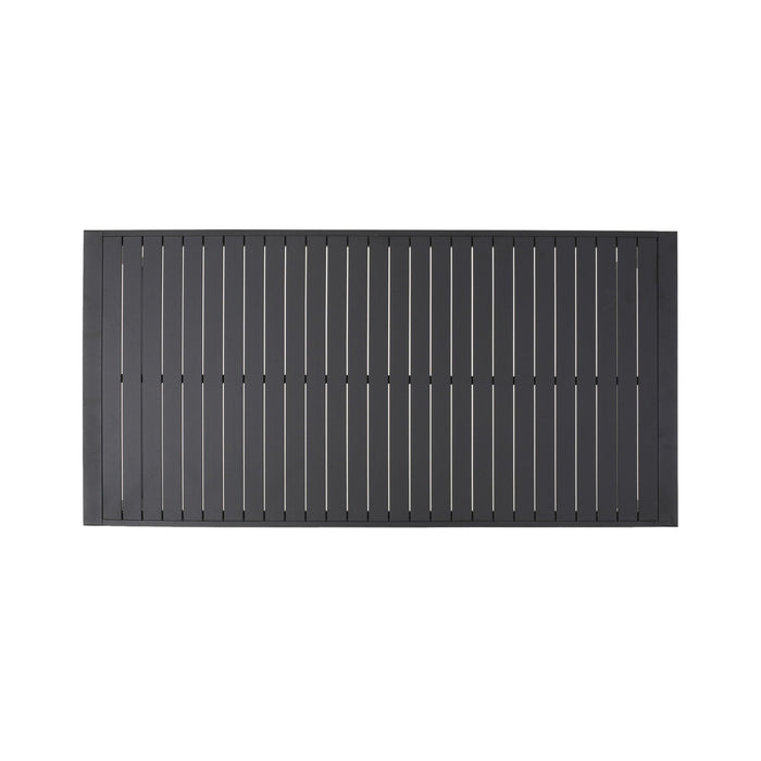 Modern Outdoor Aluminum Rectangular Dining Table With Slatted Top