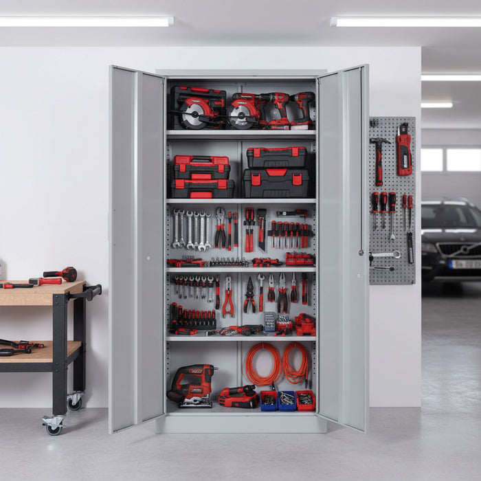 Ironclad - Storage Cabinet With Locking Doors And 4 Adjustable Shelves