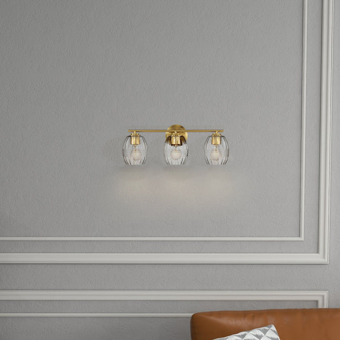 Twilight - 3 Lights Brush Contemporary Vanity Light - Clear / Gold