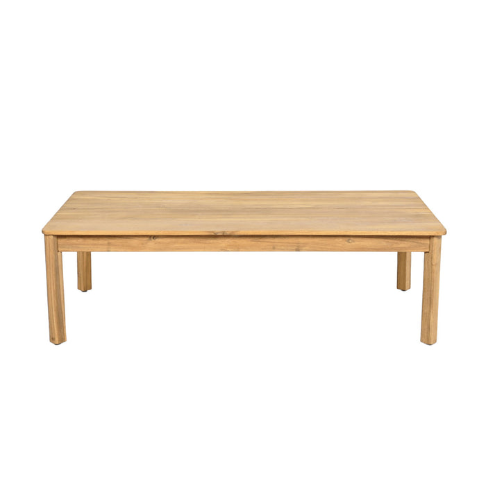 2 Pieces Outdoor Acacia Furniture Set, Woven Rope Outdoor Patio Loveseat, 2 Seat Deep Seating Group With Cushions And Coffee Table For Porch - Teak / Gray / Beige