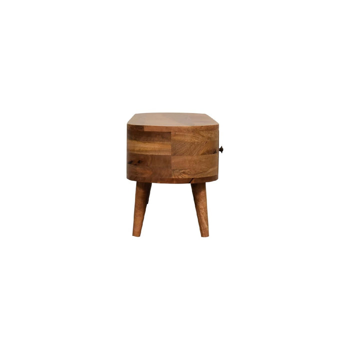Mini Wooden Rounded Entertainment Unit - Oak
