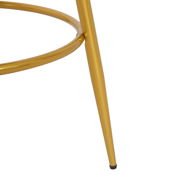 Modern Low Back Upholstered Counter Height Bar Stools (Set of 2)