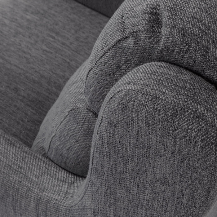 Contemporary Club Chair With Upholstered Fabric And Rubberwood Legs