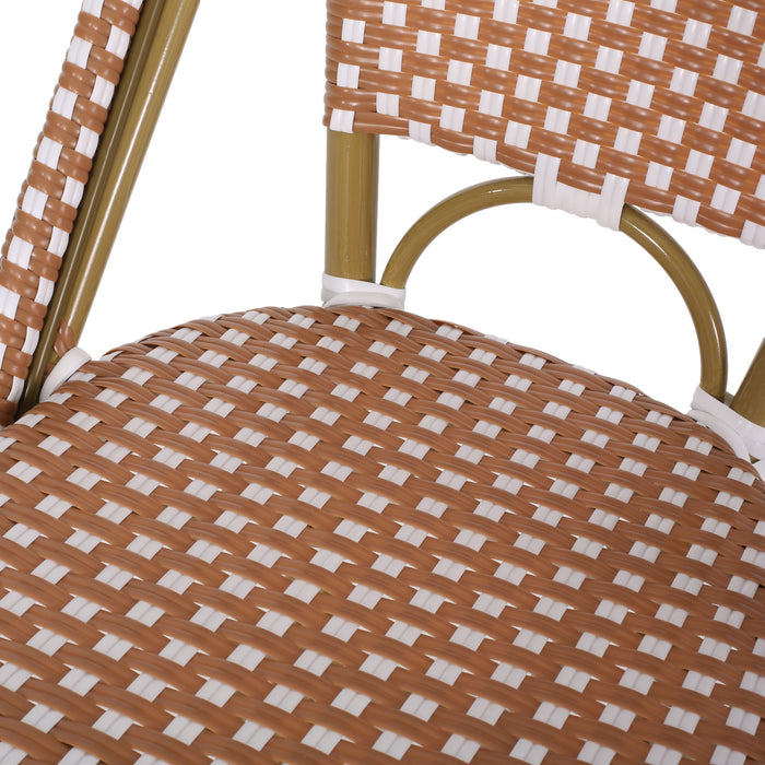 Outdoor Pe Rattan French Barstool Set