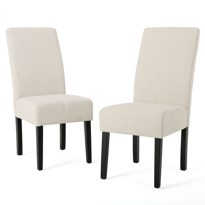 Upholstered Dining Chairs, Modern Fabric Dining Room Chair (Set of 2) - Beige