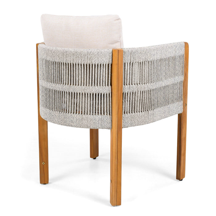 Outdoor Dining Set With Table And Rope Chairs