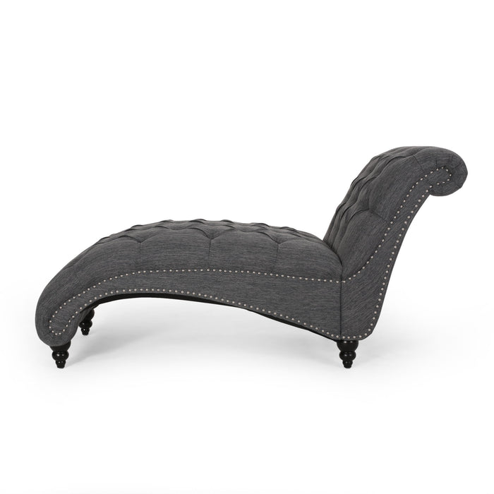 Chaise Lounge With Button Tufted Diamon Stitch