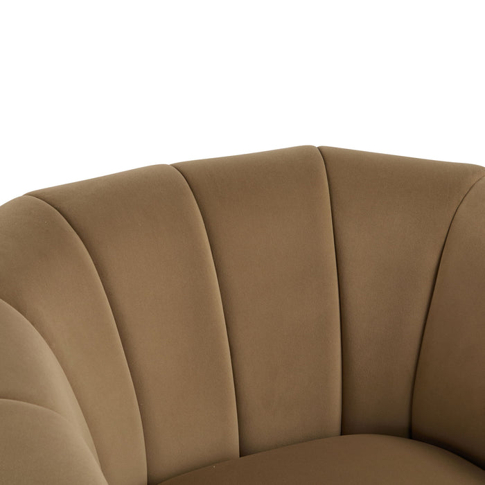 Serenizia - Upholstered Swivel Chair With Channel Tufted