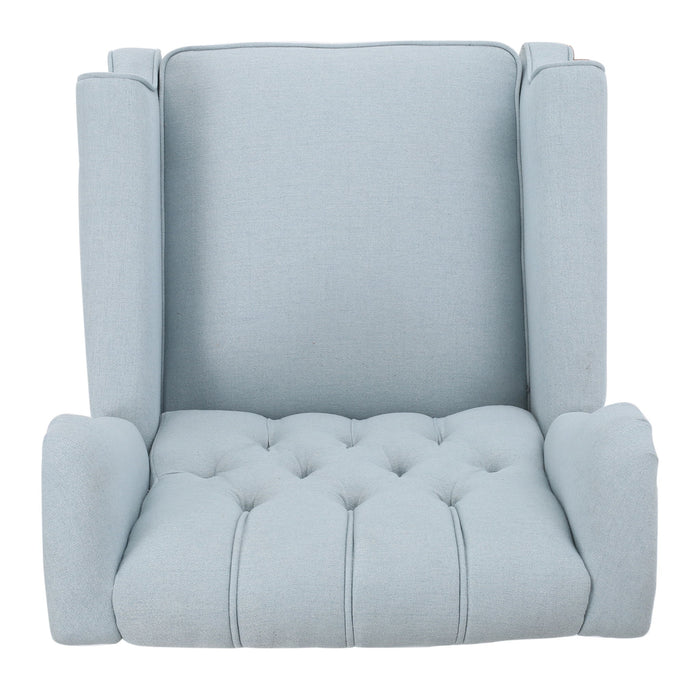 Armchair Recliner With Pushback Mechanism And Wingback Design