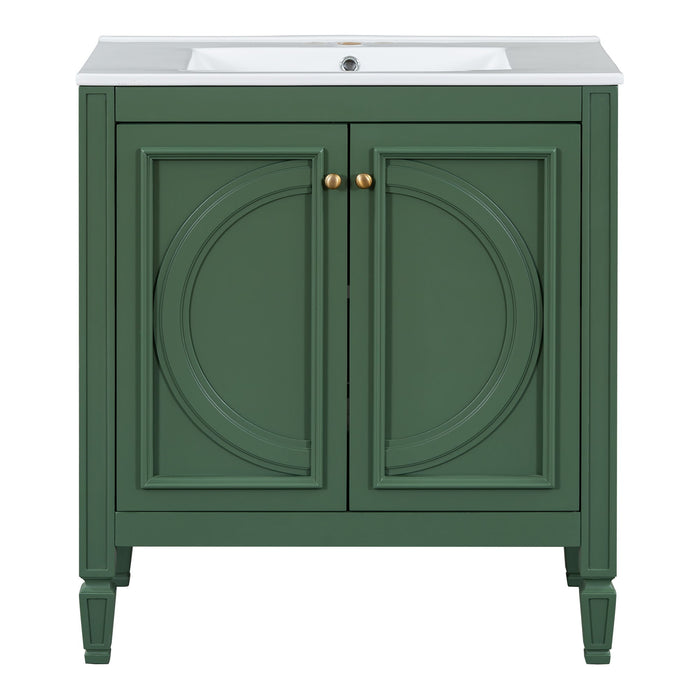 Bathroom Vanity With Sink With 2 Doors And Adjustable Shelf