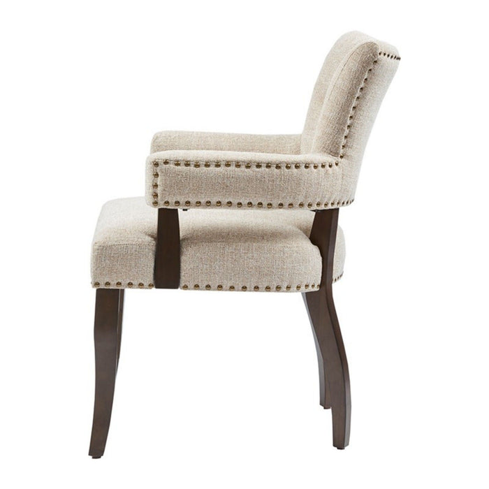 Brooklyn - Dining Arm Chair With Button Tufted Back (Set of 2) - Cream