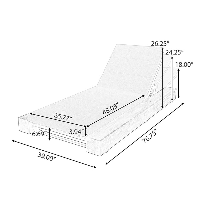 Outdoor Chaise Lounges With Water-Resistant Cushions, Adjustable Backrest