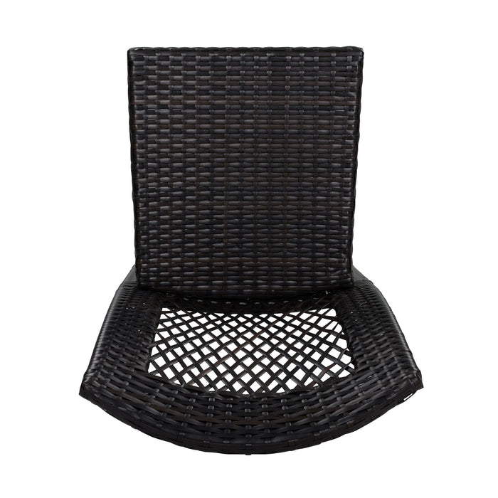7 Piece Outdoor Dining Set With Table And 6 Chairs - Brown Multi