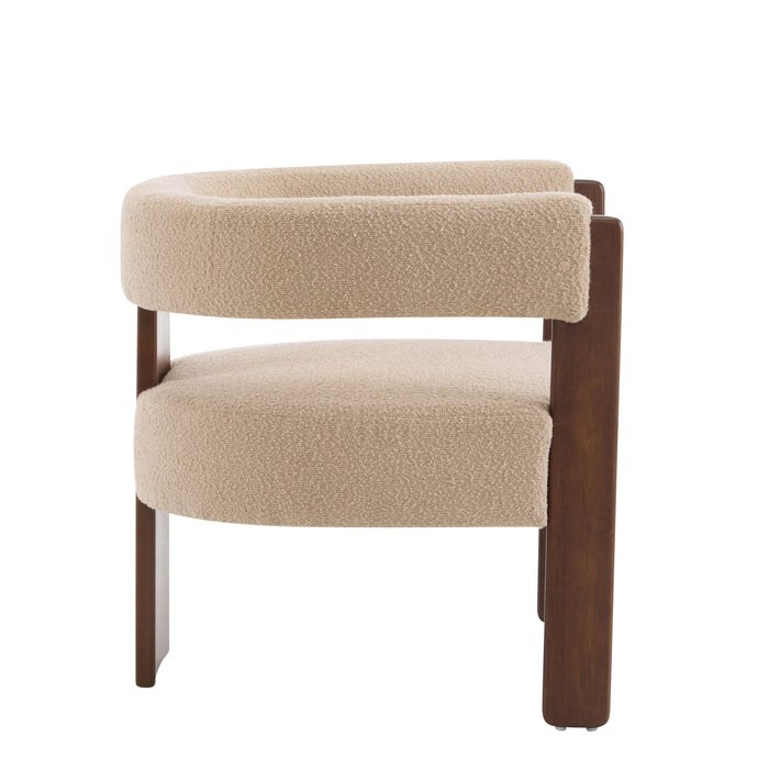 Modern Upholstered Accent Arm Chair With Barrel Back Design