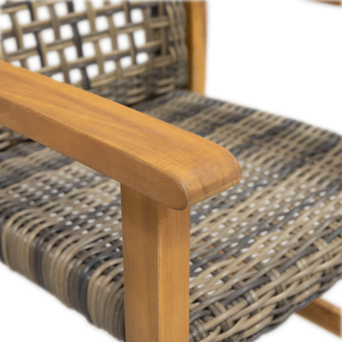 Outdoor Dining Chair Acacia Wood Frame (Set of 2)