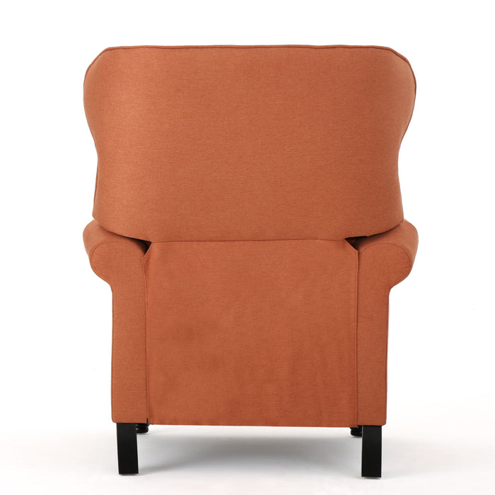 Contemporary Style Push Back Recliner With Button Tufted Stitching And Nailhead Trim