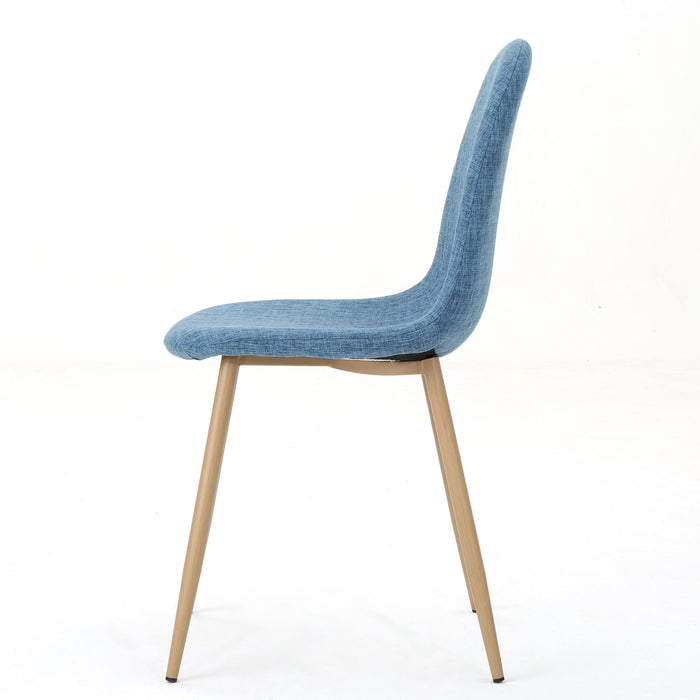 Modern Minimalist Fabric Dining Chair With Iron Legs