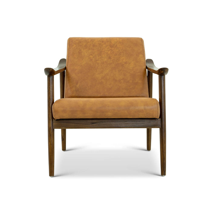 Brandon - Antique Leather Lounge Chair - Brown / Tan