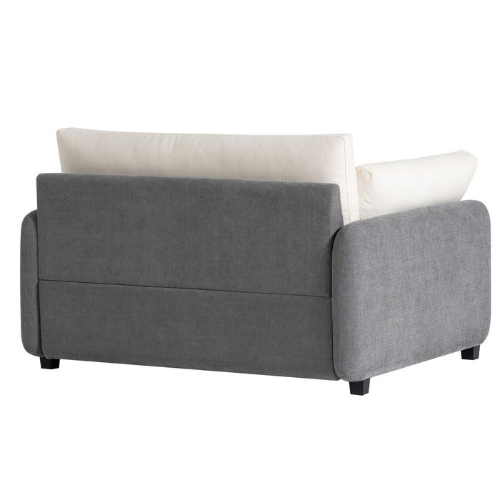 Oversized Single Sofa Chair Wide And Deep Seat, Modern Upholstered Comfy Blocking Couch Lounge With Pillows