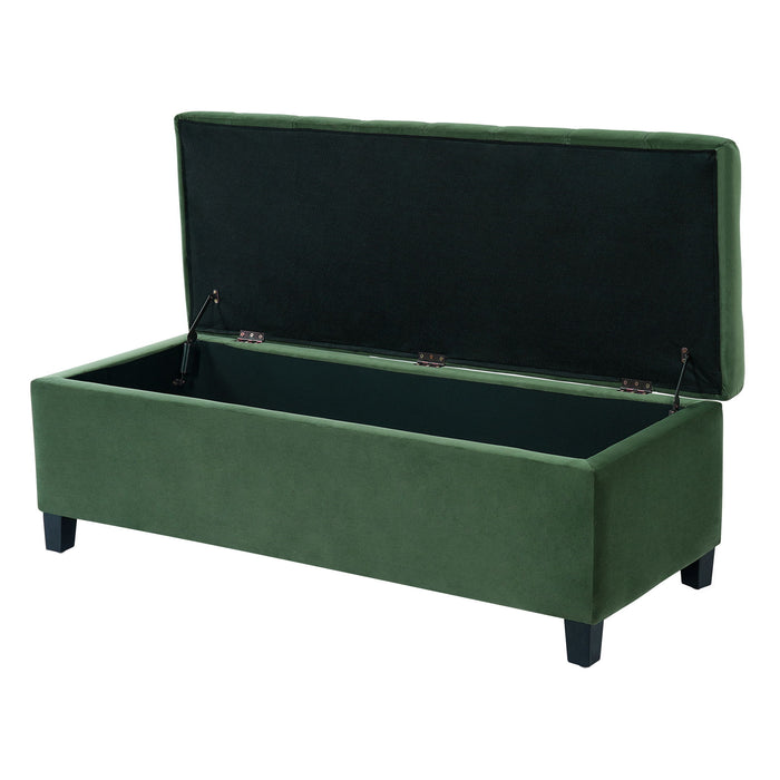 Upholstered Storage Ottoman Bench, Foot Rest For Bedroom