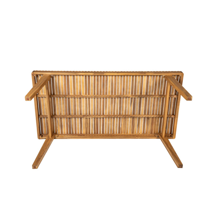 Outdoor Dining Table With Slatted Top, Ideal For Patio