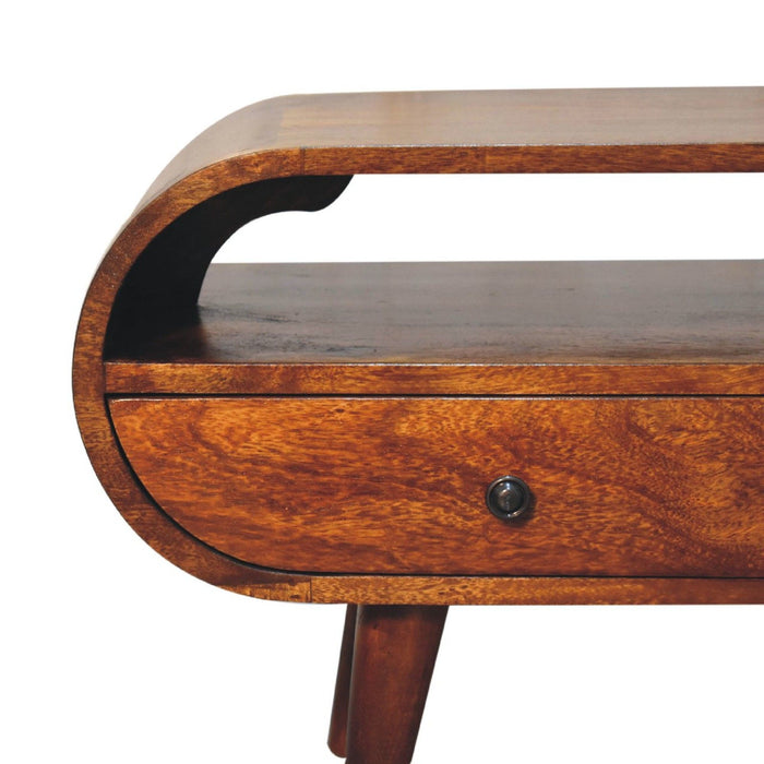 Solid Wood Circular TV Stand