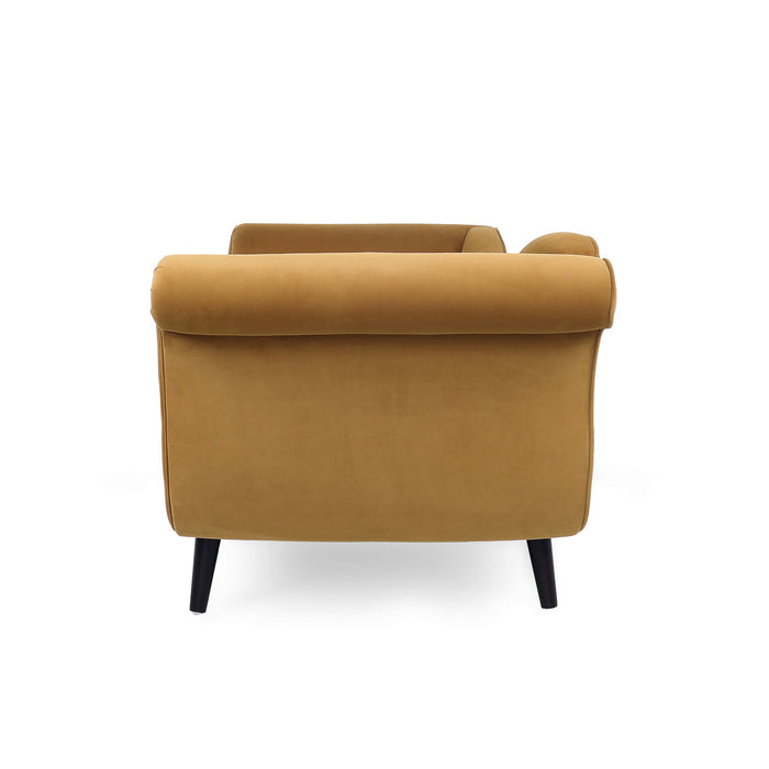 Auroral - Upholstered Chaise Lounge With Scrolled Arms And Tapered Legs