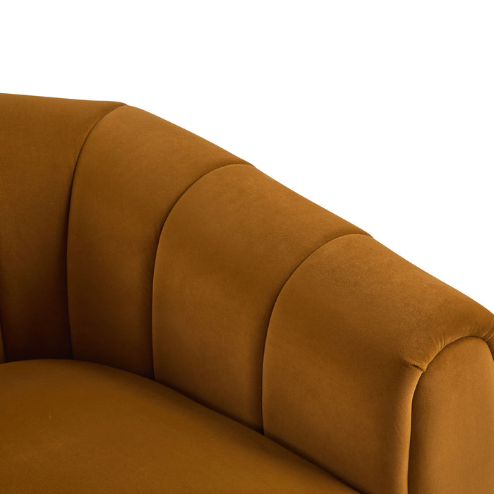 Serenizia - Upholstered Swivel Chair With Channel Tufted