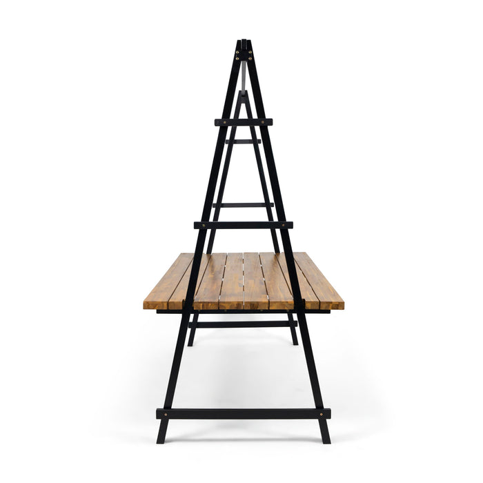 Huckleberry - Acacia Wood Outdoor Dining Table With Plant Hanger - Teak