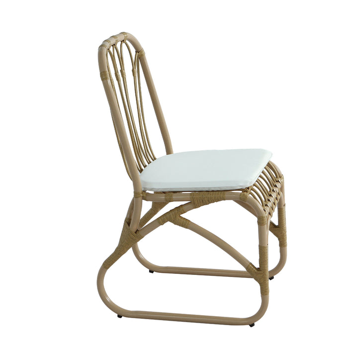 Outdoor Wicker Dining Chairs With Washable Cushion (Set of 2)