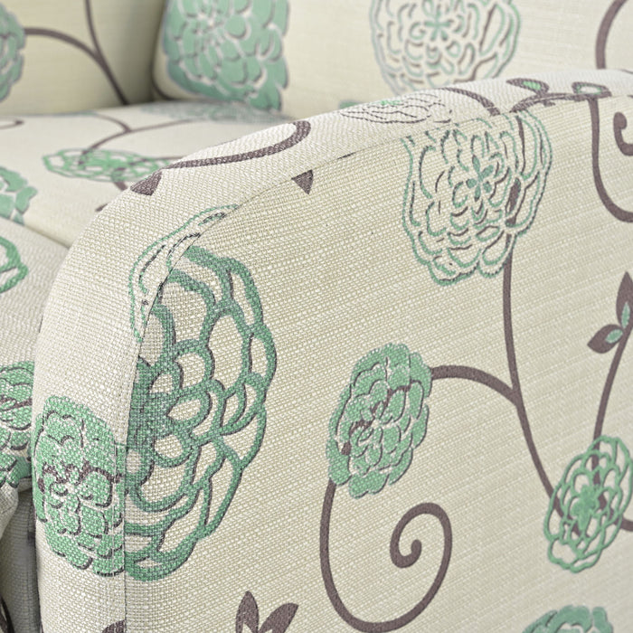 Modern Manual Recliner, Home Theater Chair With Adjustable Backrest For Living Room - Beige / Blue