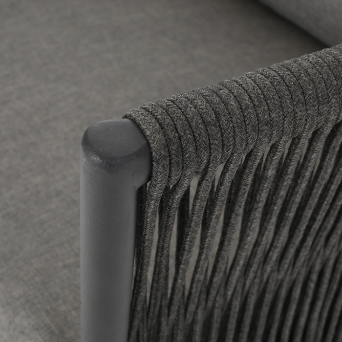 Hanford - Modern Club Chair With Woven Rope Design - Gray