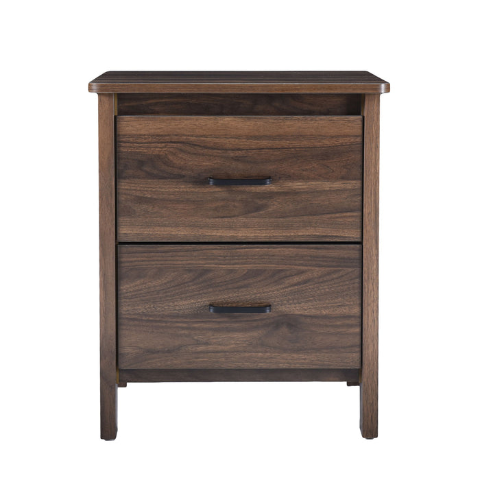Titeca - Contemporary Wood 2 Drawer Nightstand