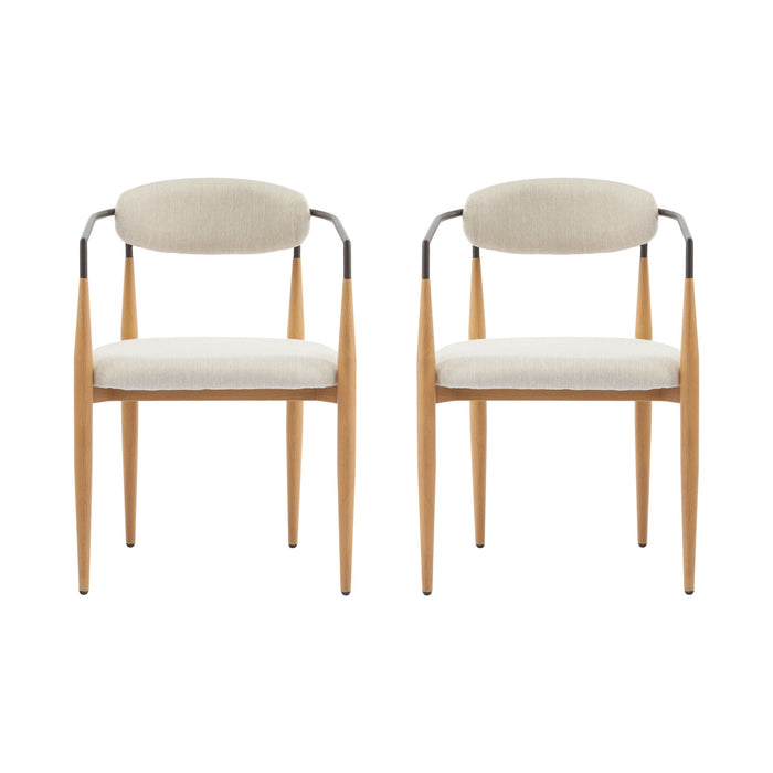 Modern Luxe Dining Arm Chair Set With Upholstery