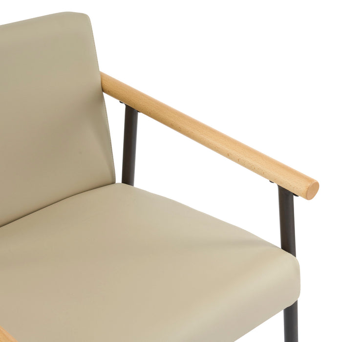 Mid Century Modern Counter Stool Set With Espresso Metal Frame - Khaki