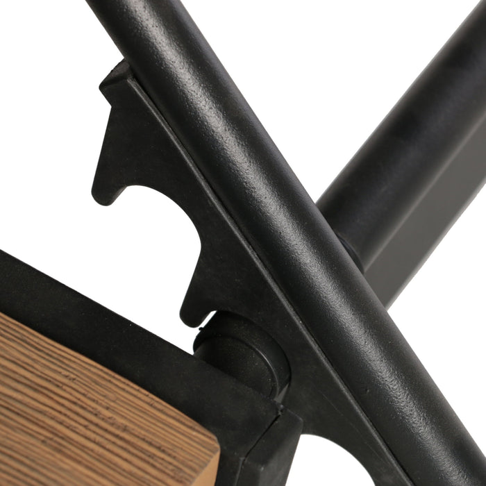 Waterloo - Chaise Lounge With Attached Wood Side Table (Set of 2) Adjustable Eucalyptus Wood And - Gray / Black