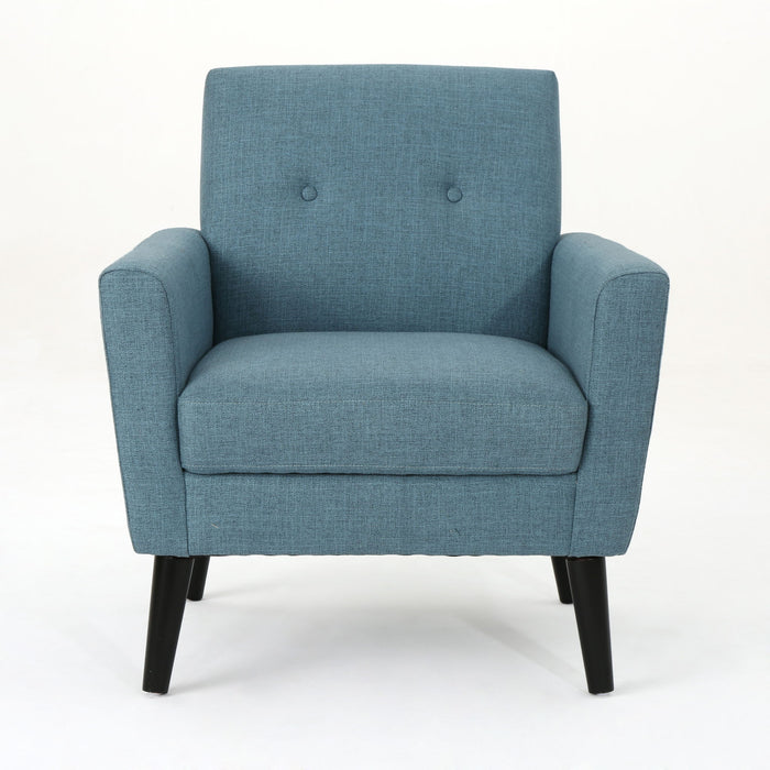 Radiantize - Upholstered Fabric Club Chair With Square-Off Back And Button Tufted
