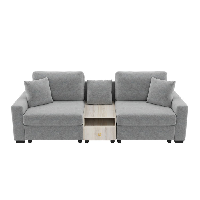 Modular Sofa Couch With Storage Armrest And Center Console