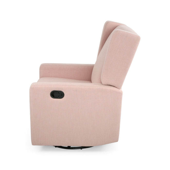 Landau Contemporary Fabric Upholstered Swivel Recliner