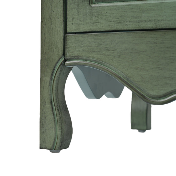 Bathroom Vanity With Rectangle Sink, Tip Out Tray - Antique Blue Green