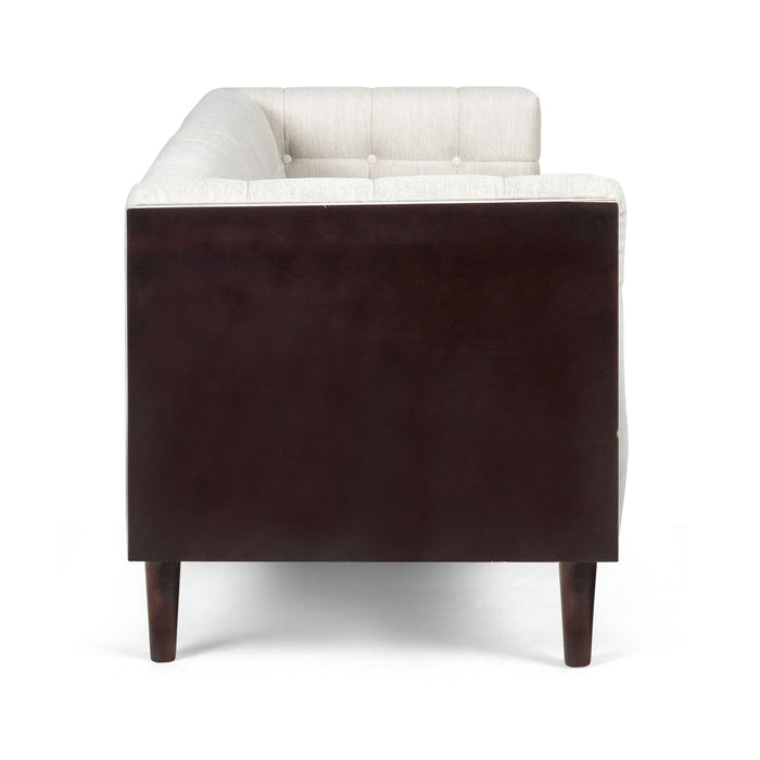 Contemporary Mid-Century Charm 3 Seater Sofa With Button Tufted Waffle Stitching