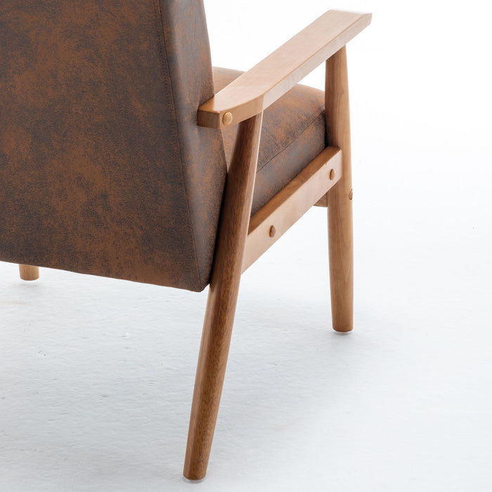 Wide Arm Chair - Light Brown