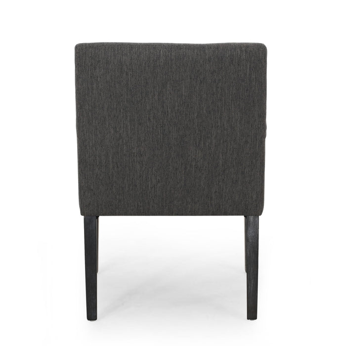 Contemporary Armchair With Track Arms - Charcoal
