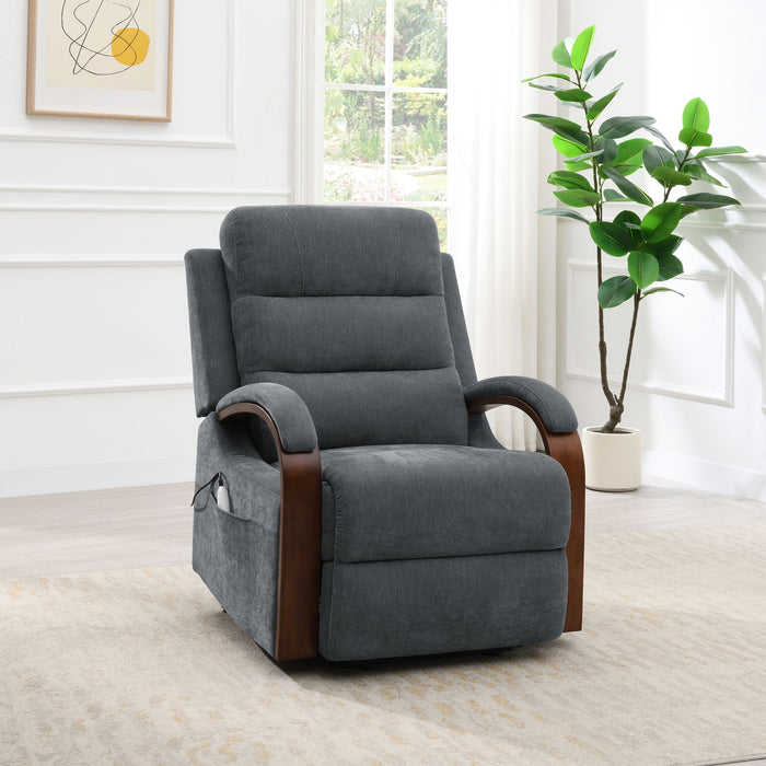 Kayla - Power Recliner With Lift & Heating & Massage (Zero Gravity) - Gray